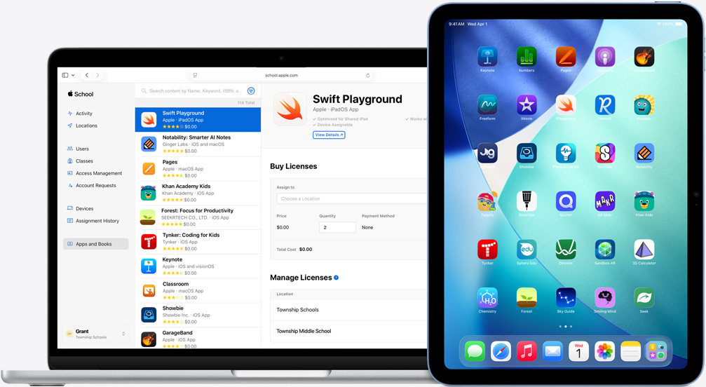 Apple School Manager app and license provisioning